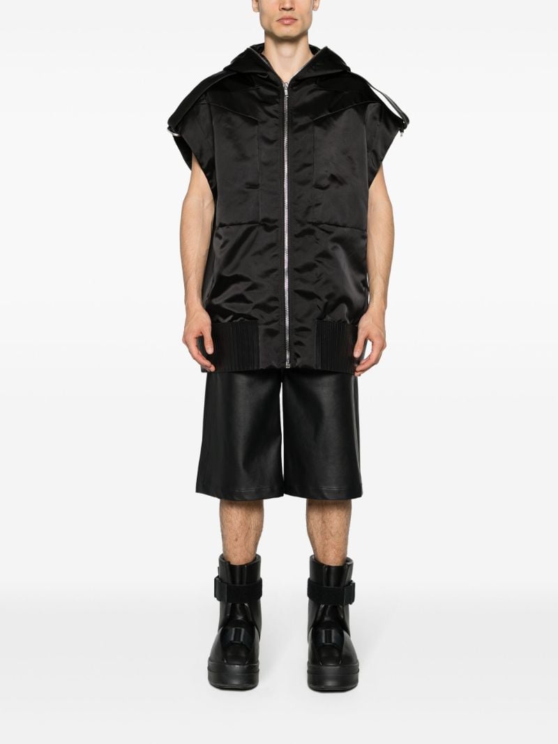 Black Sleeveless EconylÃ_x0082_Â® Hooded Jacket