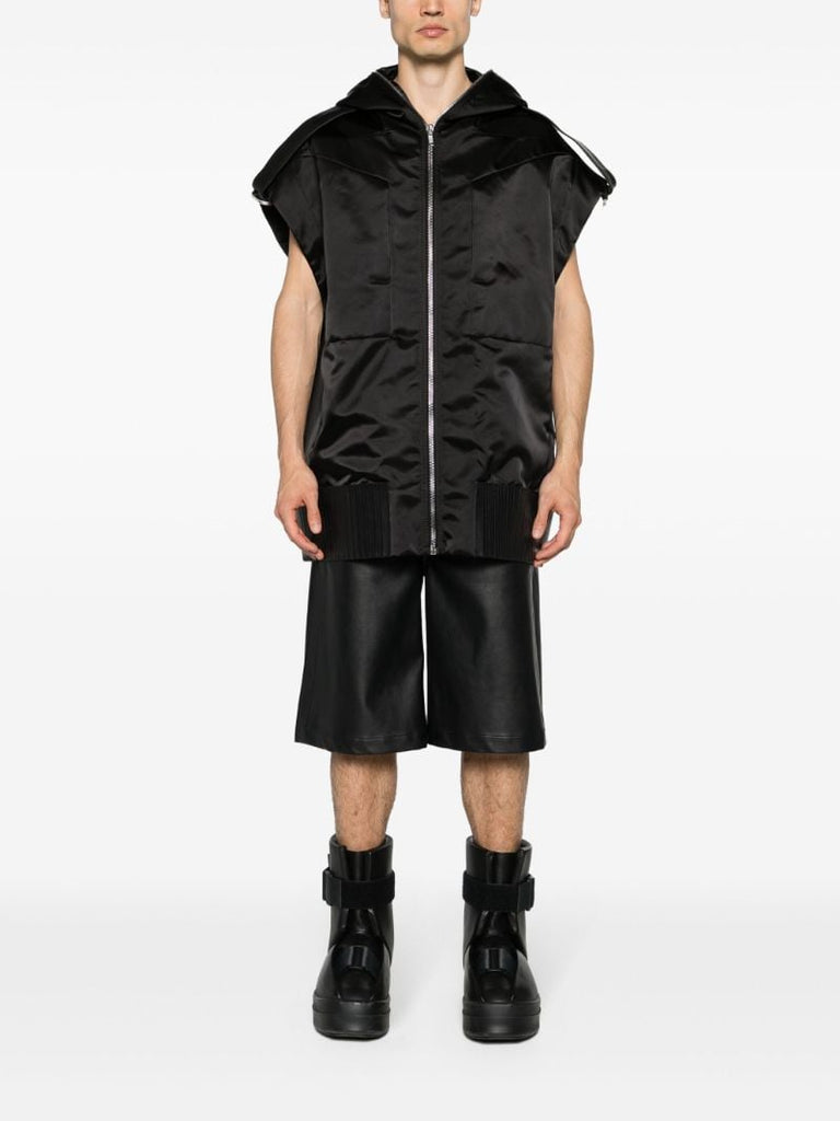 Black Sleeveless EconylÃ_x0082_Â® Hooded Jacket