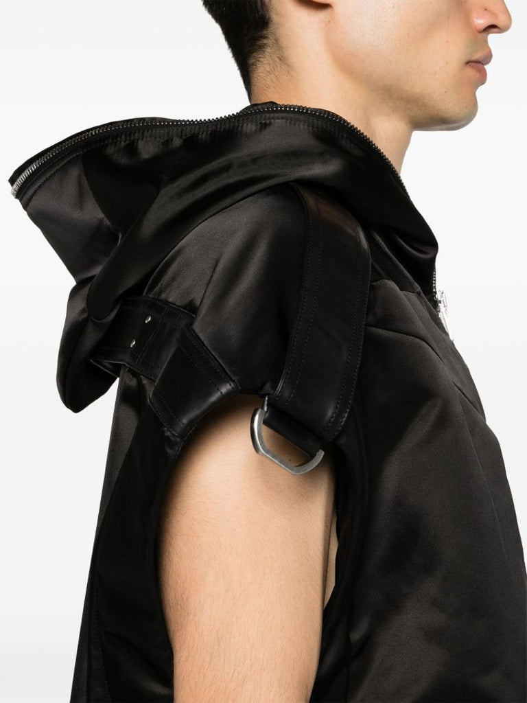 Black Sleeveless EconylÃ_x0082_Â® Hooded Jacket