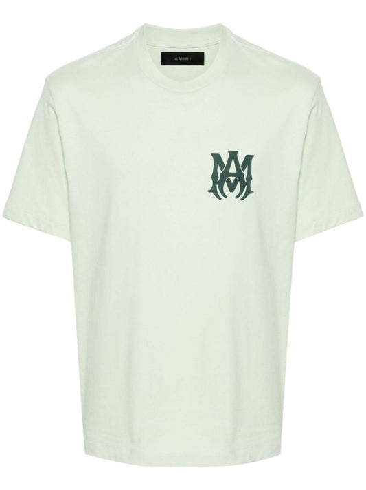 Green Ma-print Cotton T-shirt