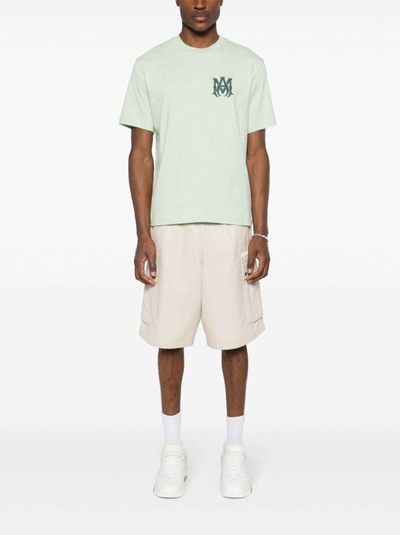 Green Ma-print Cotton T-shirt