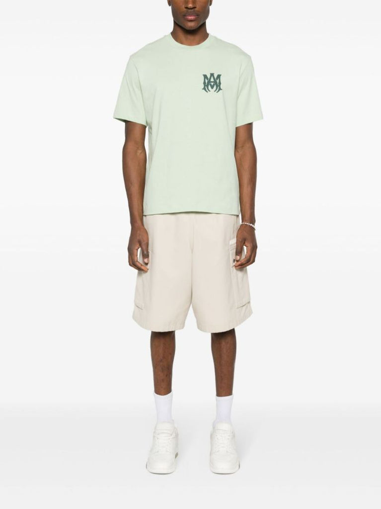 Green Ma-print Cotton T-shirt
