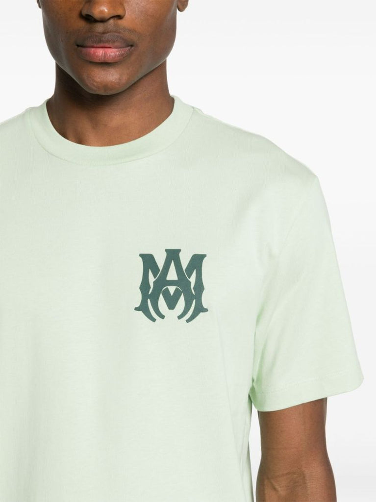 Green Ma-print Cotton T-shirt