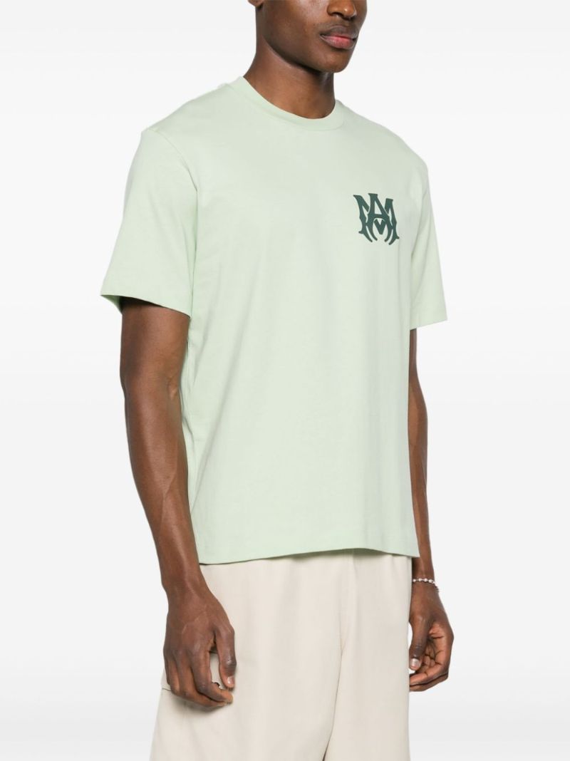 Green Ma-print Cotton T-shirt