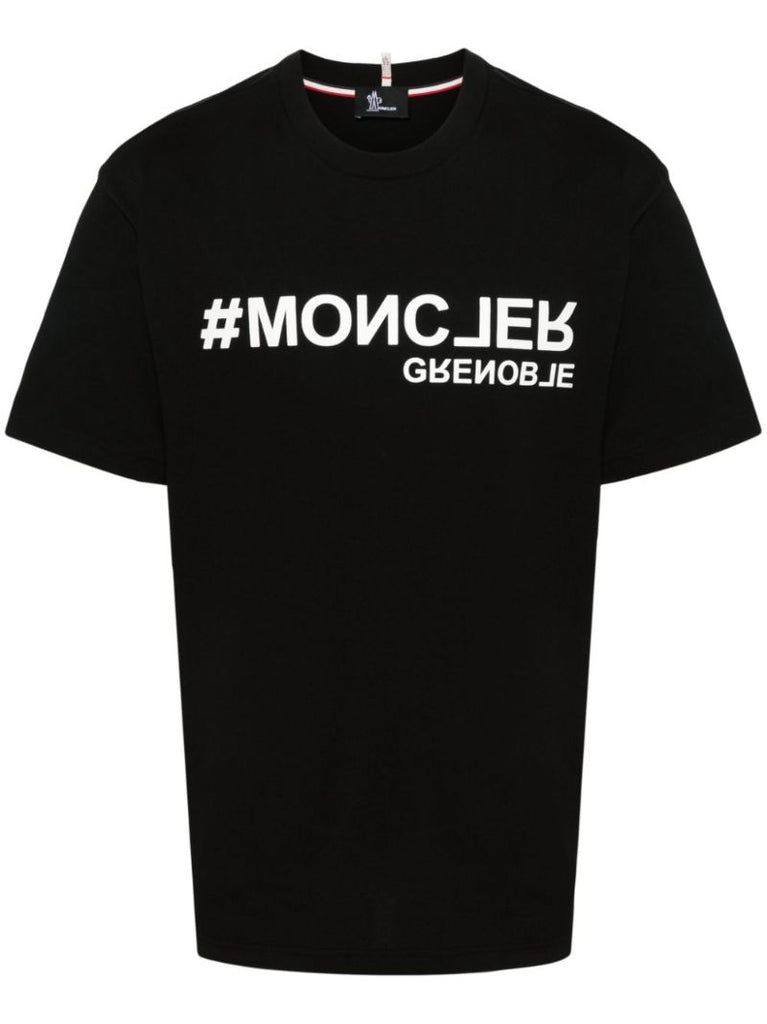 Black Logo Print Cotton T-shirt