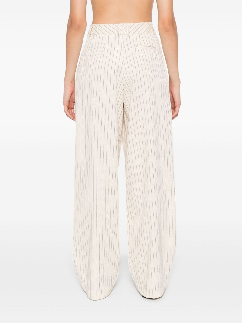 Neutral Pinstripe Twill Trousers