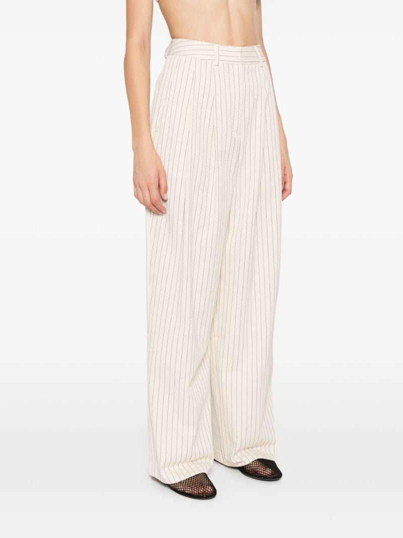 Neutral Pinstripe Twill Trousers