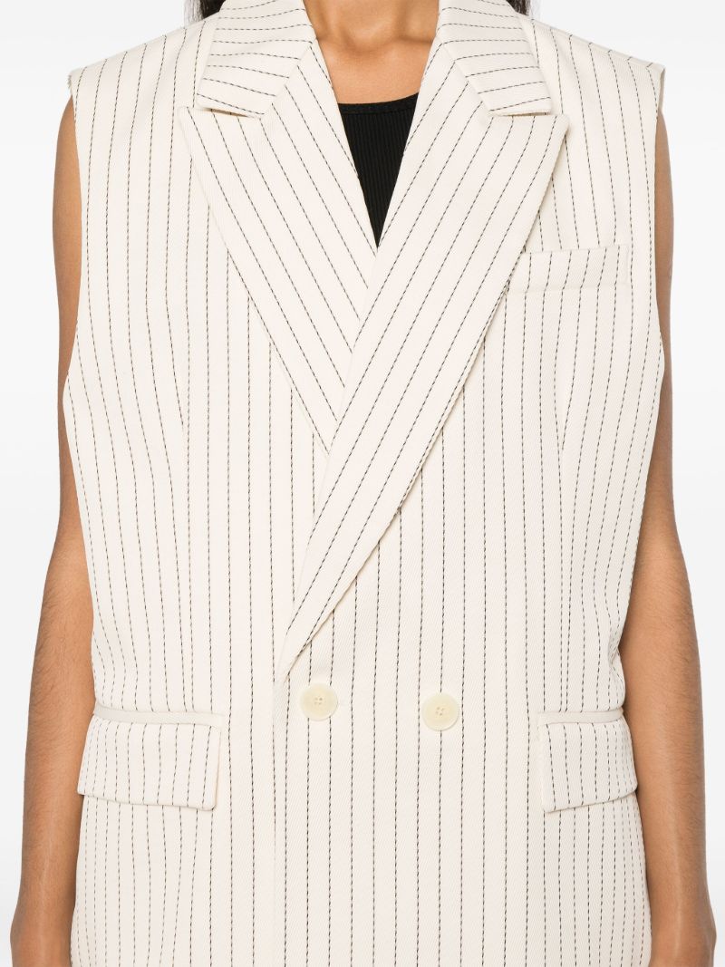 Neutral Pinstripe Twill Waistcoat