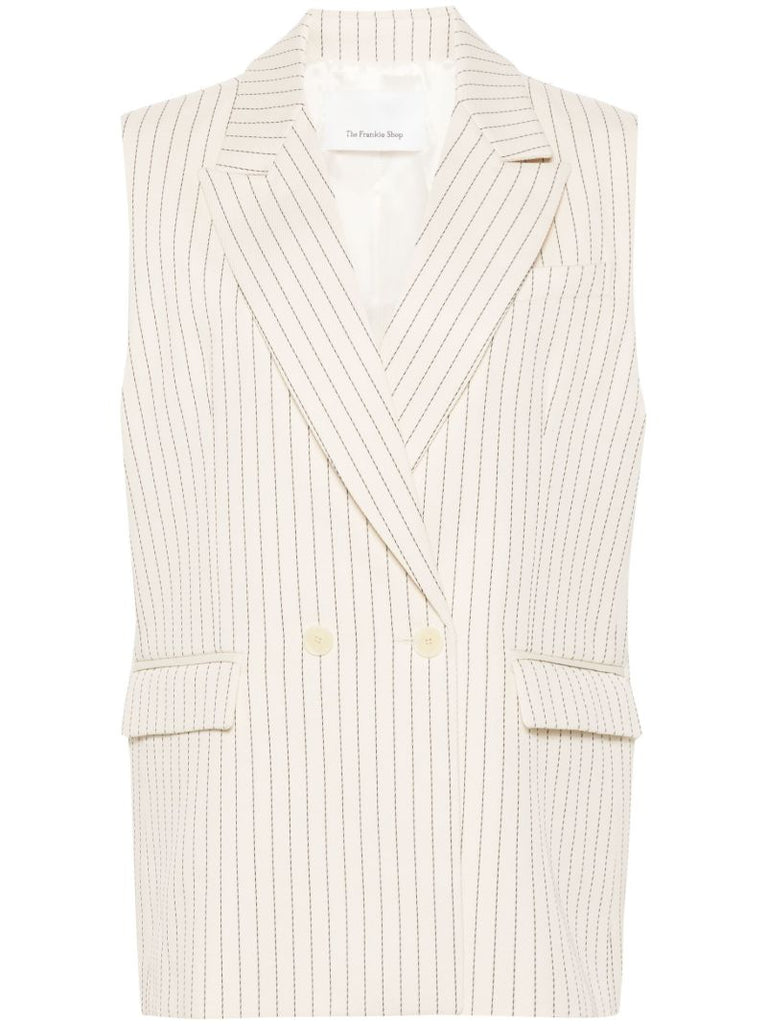 Neutral Pinstripe Twill Waistcoat