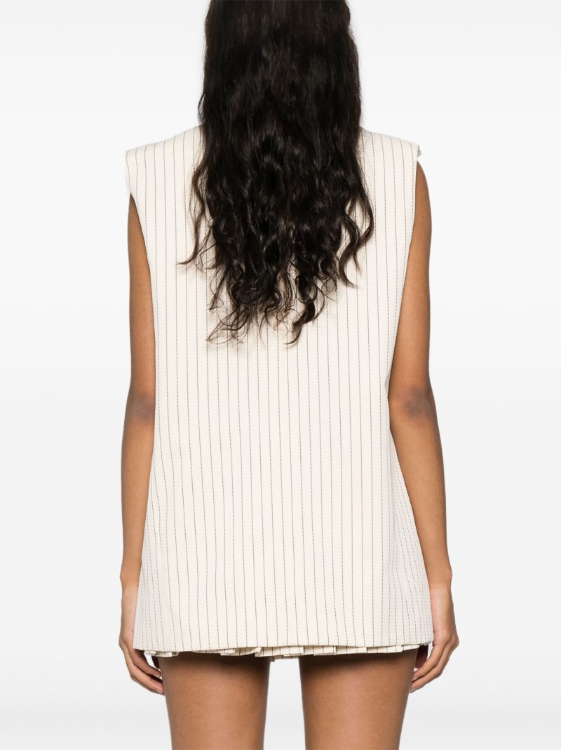 Neutral Pinstripe Twill Waistcoat