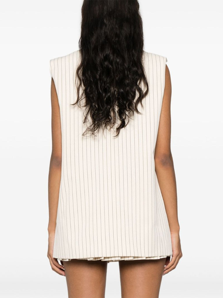 Neutral Pinstripe Twill Waistcoat