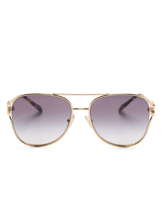 Gold-tone Logo Pilot-frame Sunglasses