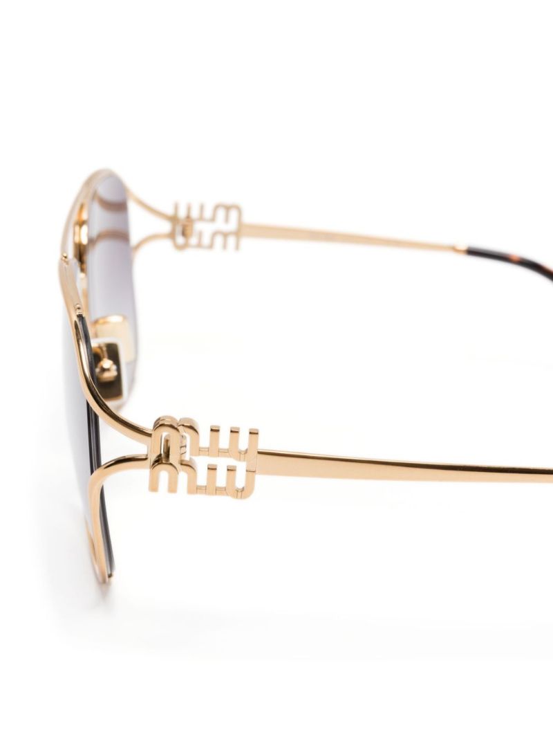 Gold-tone Logo Pilot-frame Sunglasses