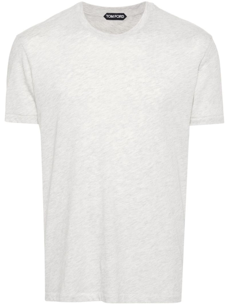 Grey Round-neck Cotton T-shirt