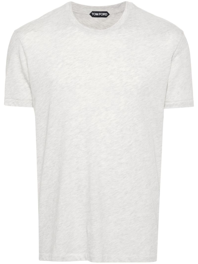 Grey Round-neck Cotton T-shirt