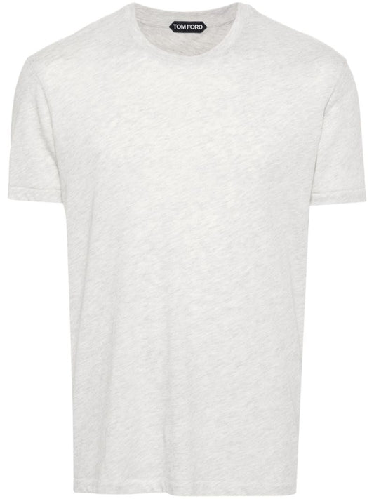 Grey Round-neck Cotton T-shirt