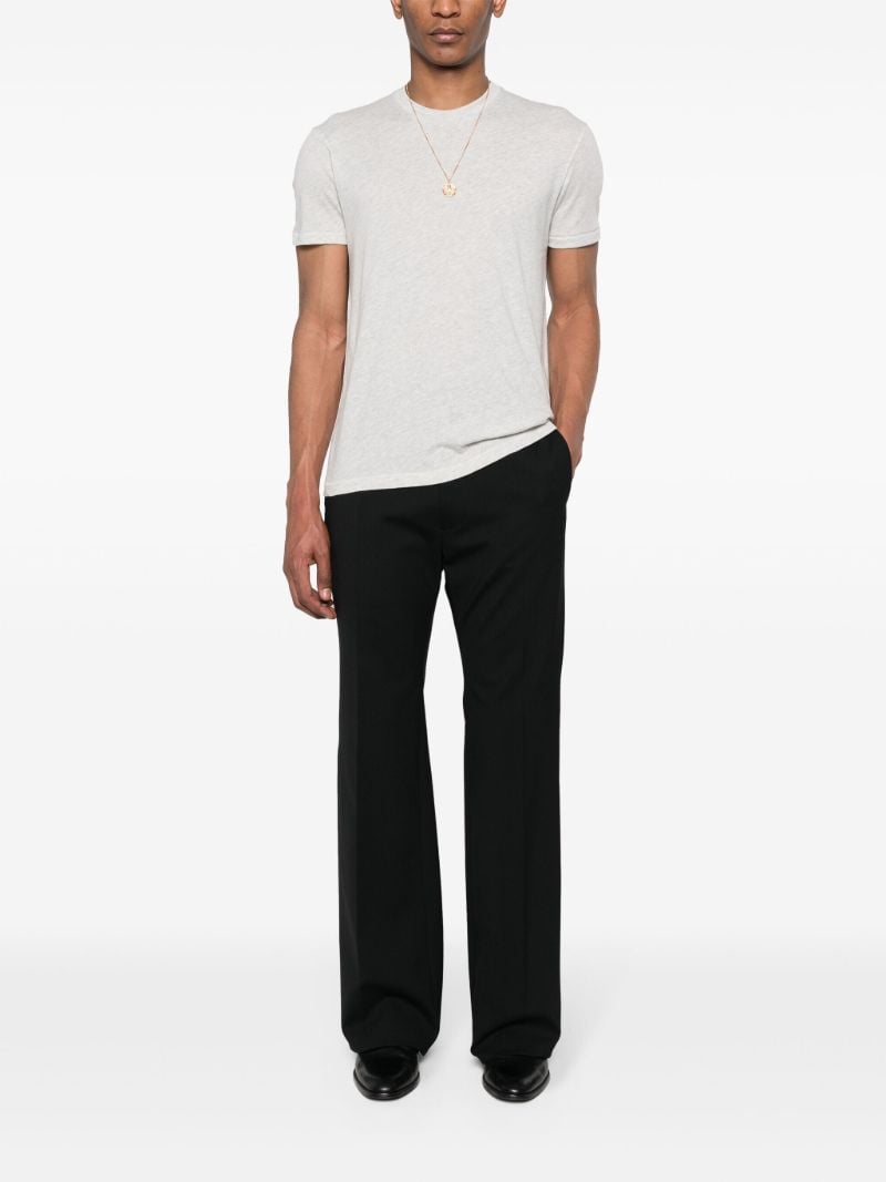 Grey Round-neck Cotton T-shirt