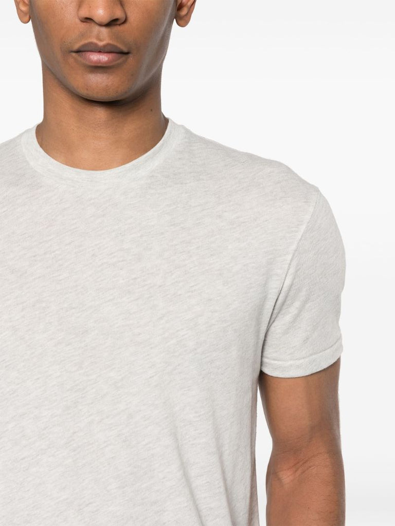 Grey Round-neck Cotton T-shirt
