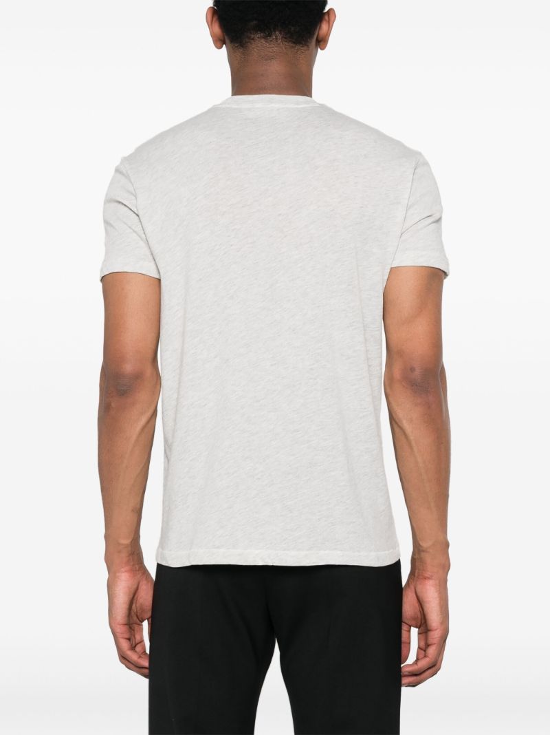 Grey Round-neck Cotton T-shirt