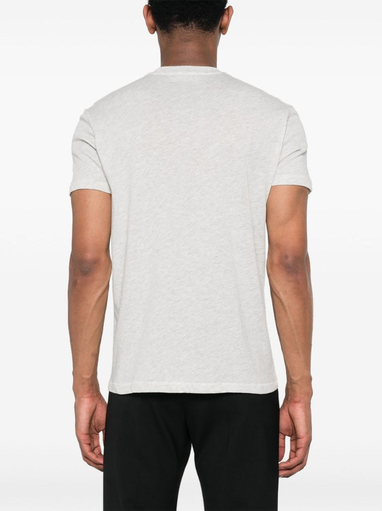 Grey Round-neck Cotton T-shirt