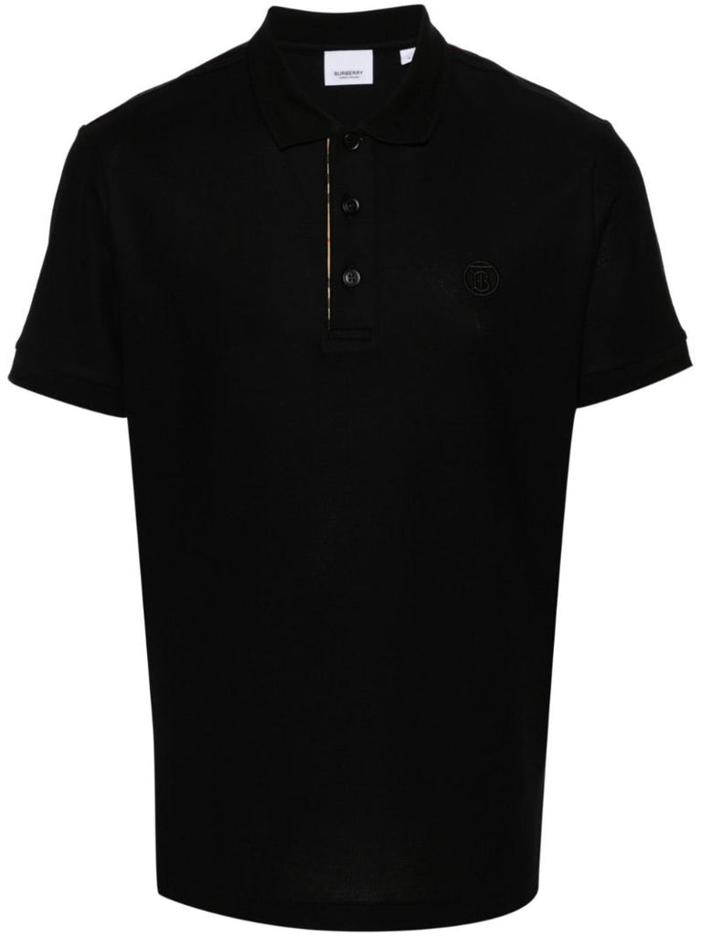 Black Logo-embroidered Polo Shirt