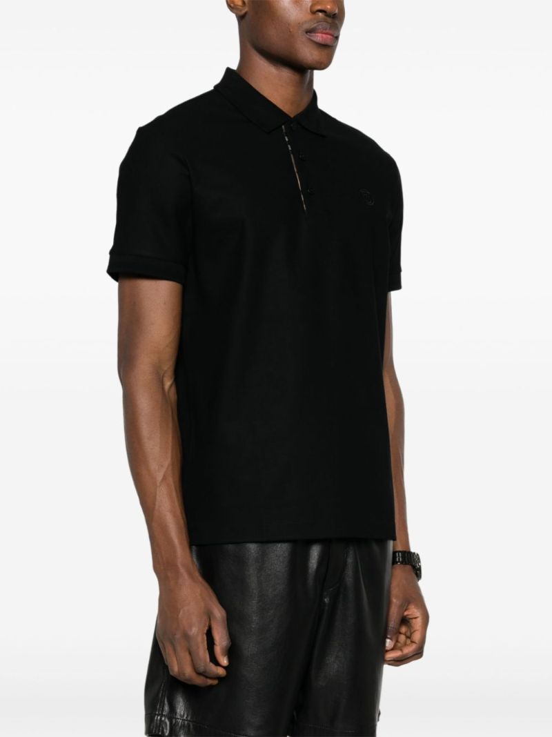 Black Logo-embroidered Polo Shirt