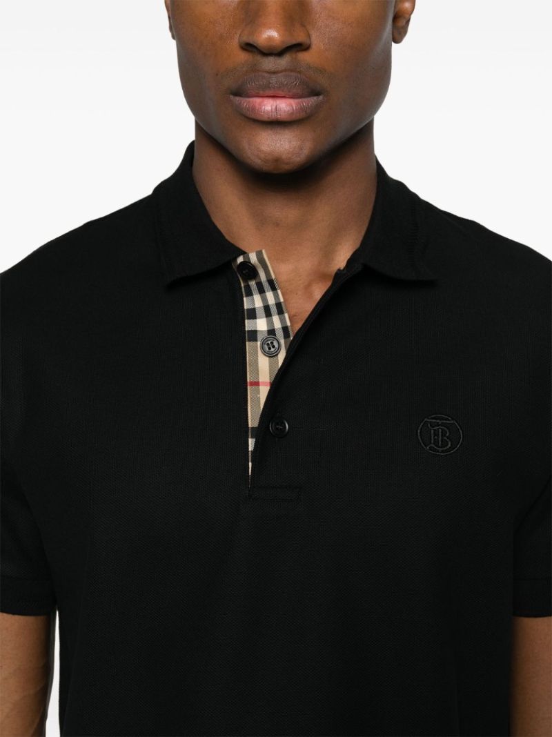 Black Logo-embroidered Polo Shirt