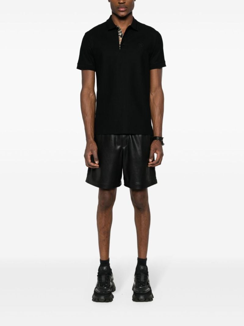 Black Logo-embroidered Polo Shirt