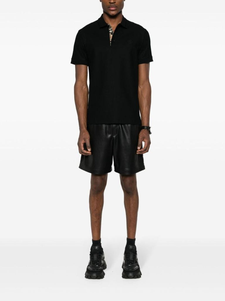 Black Logo-embroidered Polo Shirt