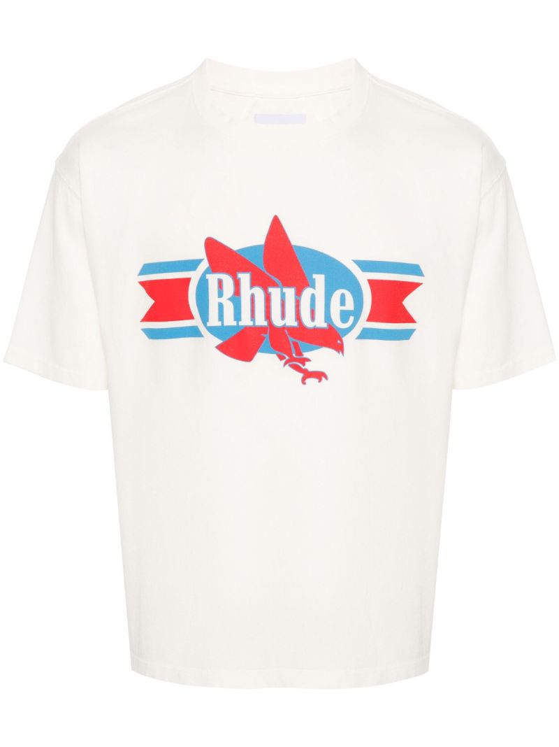 White Chevron Eagle Cotton T-shirt