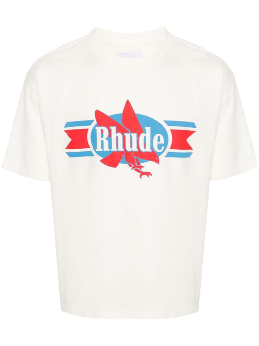 White Chevron Eagle Cotton T-shirt