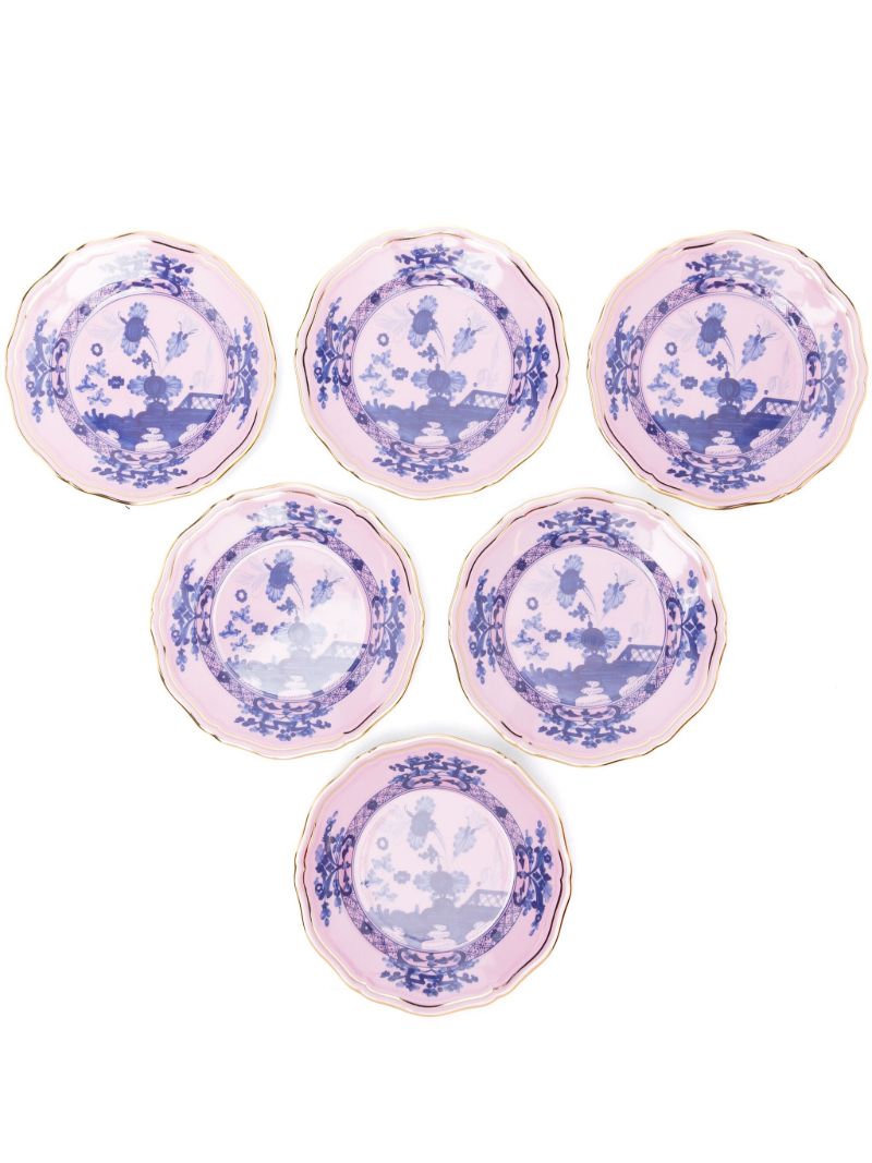 Pink Oriente Italiano Bread Plates Set