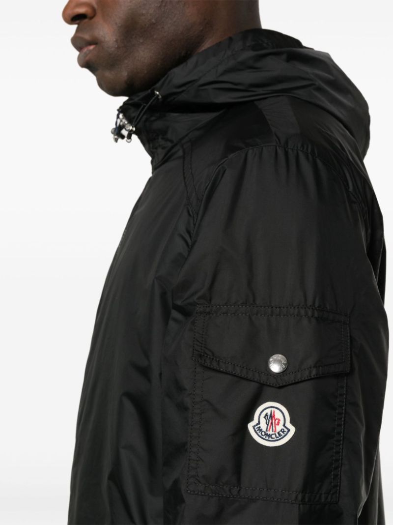 Black Etiache Hooded Windbreaker