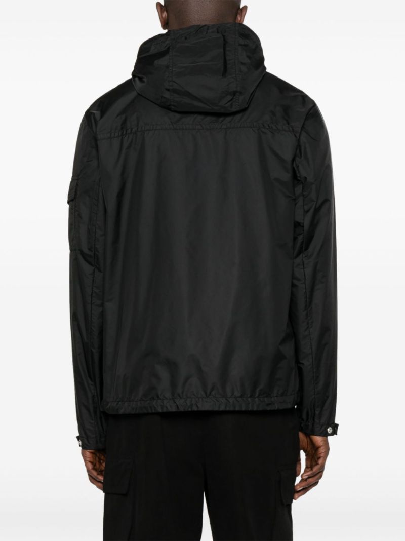 Black Etiache Hooded Windbreaker