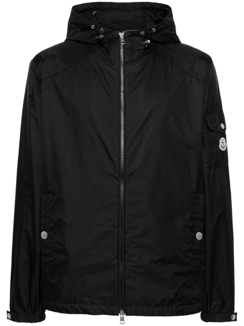 Black Etiache Hooded Windbreaker