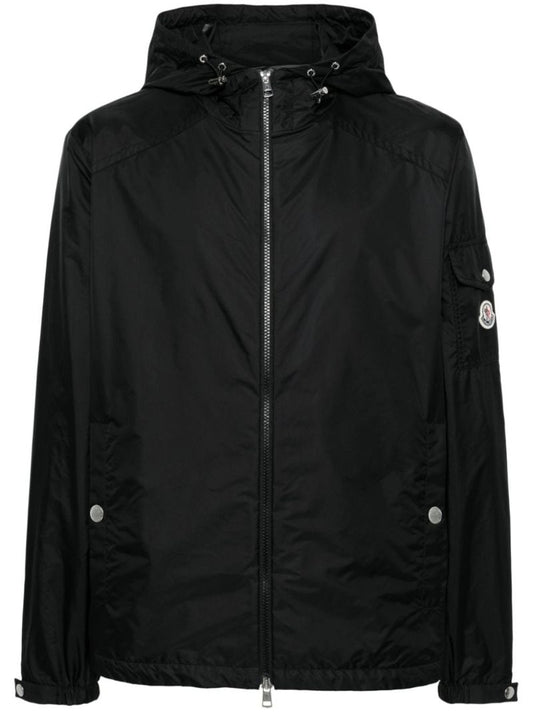 Black Etiache Hooded Windbreaker