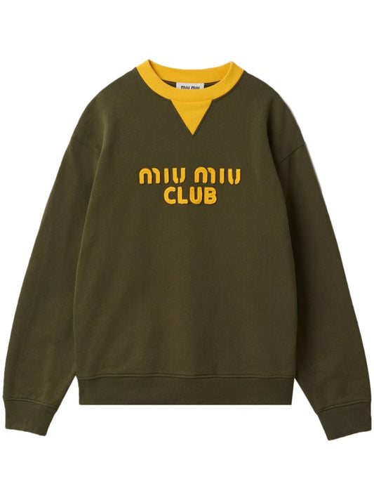 Green Logo Embroidered Sweatshirt