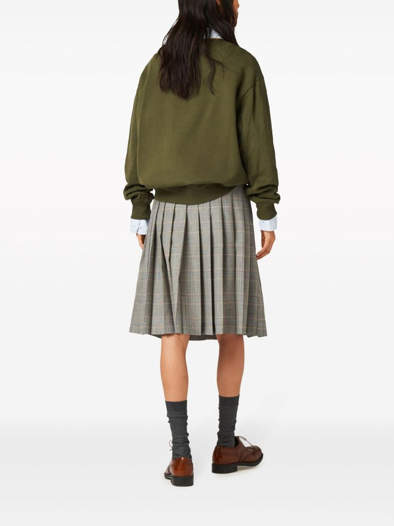 Green Logo Embroidered Sweatshirt