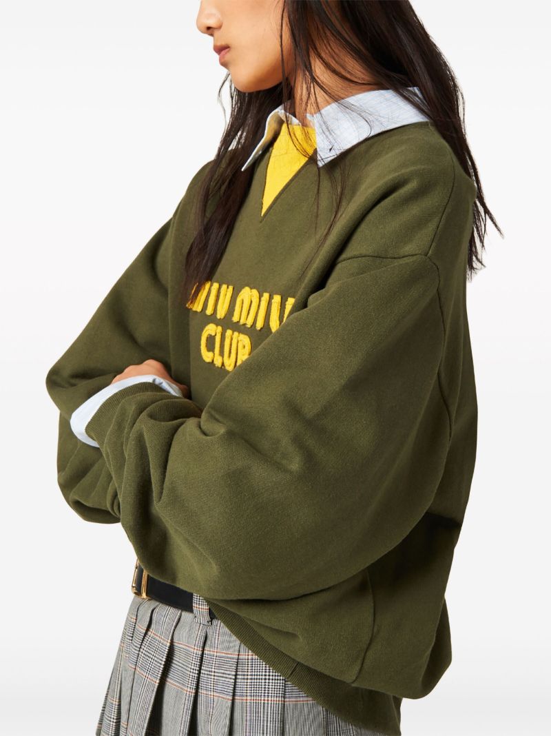 Green Logo Embroidered Sweatshirt