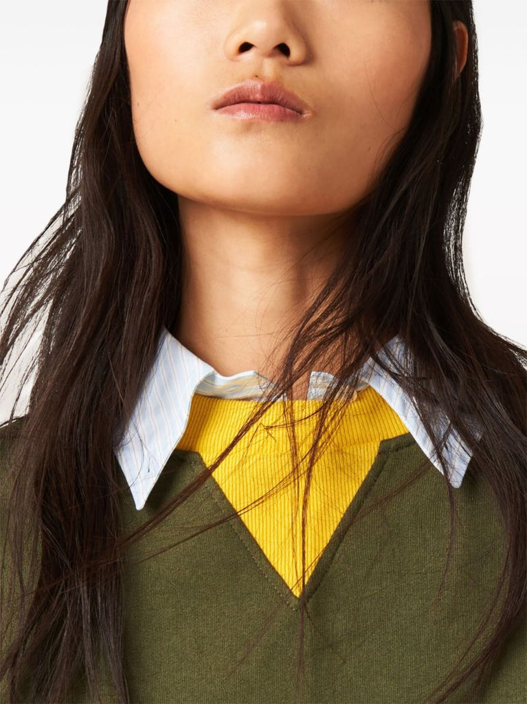 Green Logo Embroidered Sweatshirt