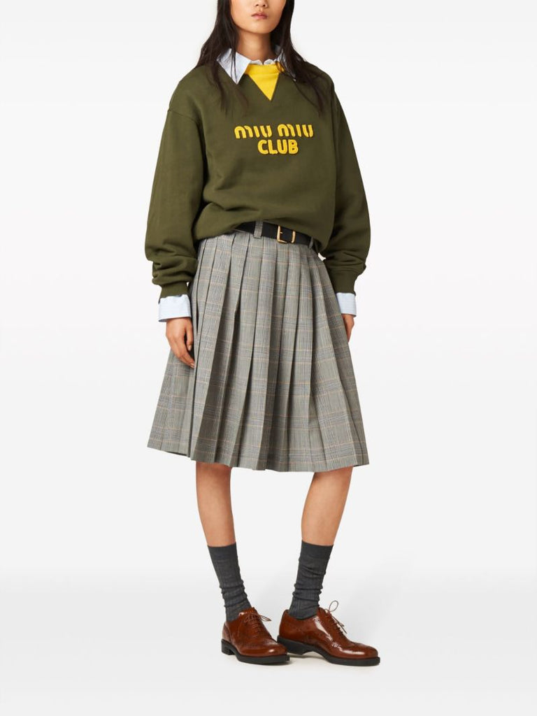 Green Logo Embroidered Sweatshirt