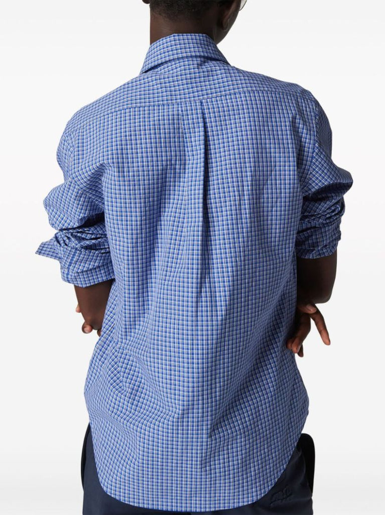 Blue Checked Cotton Shirt