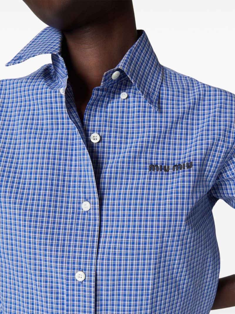 Blue Checked Cotton Shirt