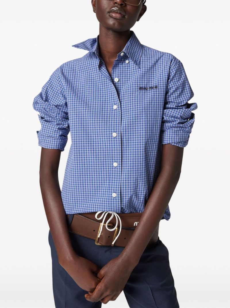 Blue Checked Cotton Shirt