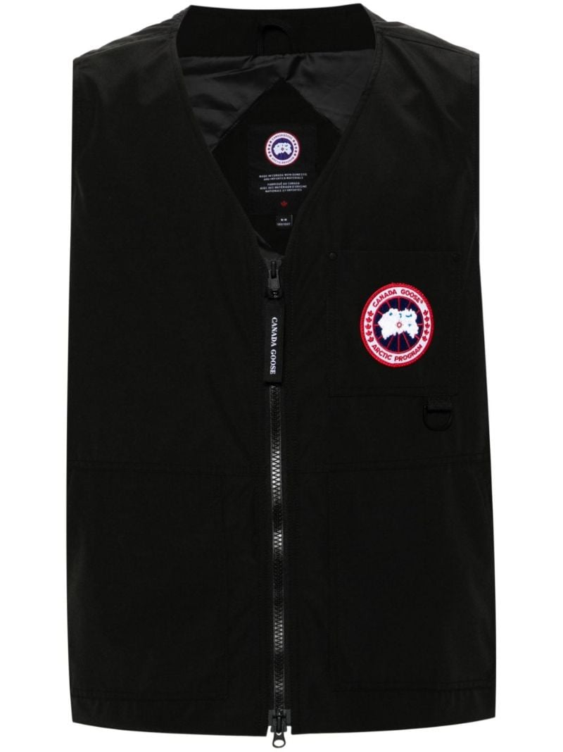 Black Logo-appliquÃ_x0083_Â© Zip-up Gilet