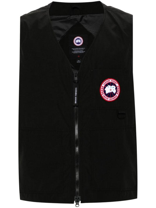 Black Logo-appliquÃ_x0083_Â© Zip-up Gilet