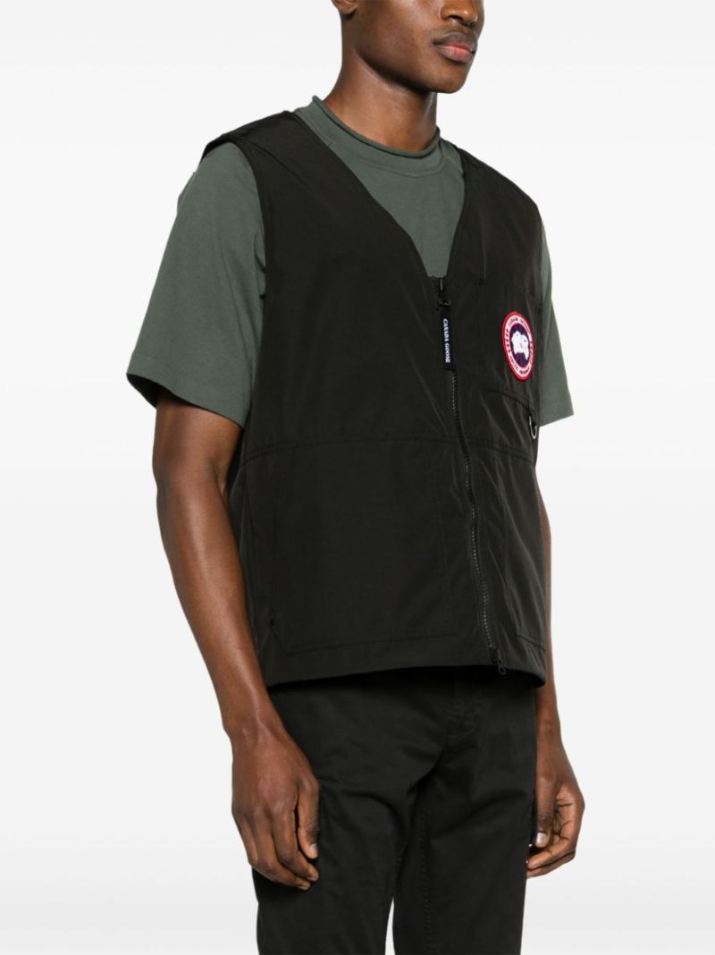 Black Logo-appliquÃ_x0083_Â© Zip-up Gilet