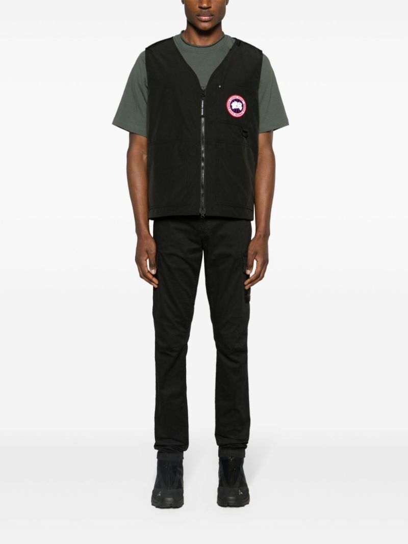 Black Logo-appliquÃ_x0083_Â© Zip-up Gilet