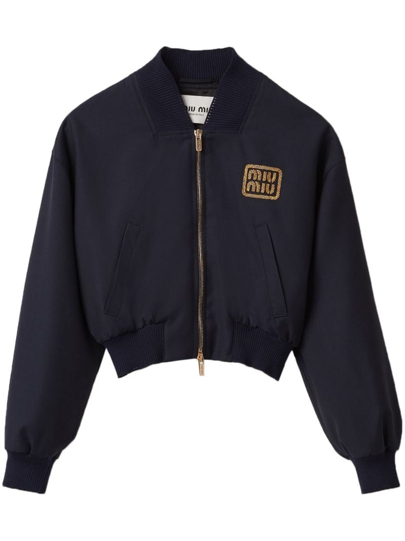Blue Batavia Wool Bomber Jacket