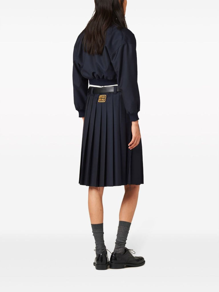 Blue Batavia Wool Bomber Jacket
